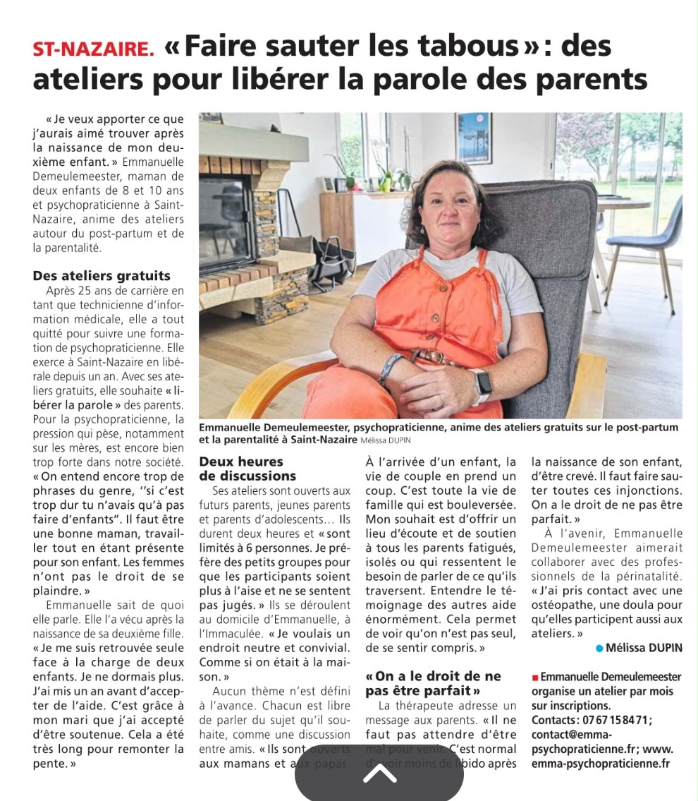 Post Partum à Saint-Nazaire : espace de parole et de soutien