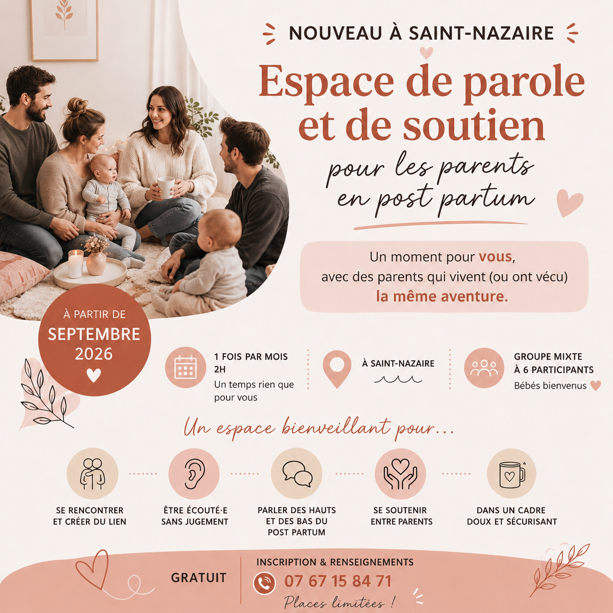 Espace de parole post-partum à Saint-Nazaire | Soutien et écoute pour les parents